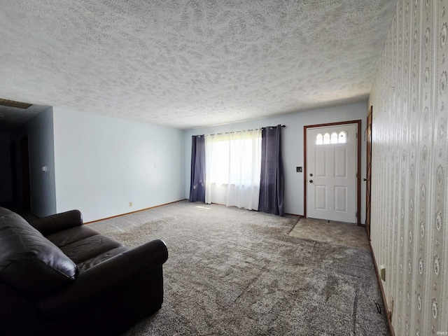 4980 W 200 N, Kokomo, IN 46901 - living area with carpet flooring and a textured ceiling