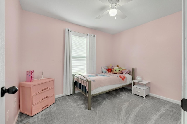 13726 Hamilton Meadows Ln, Fort Wayne, IN 46814 - bedroom featuring light colored carpet, baseboards, and ceiling fan