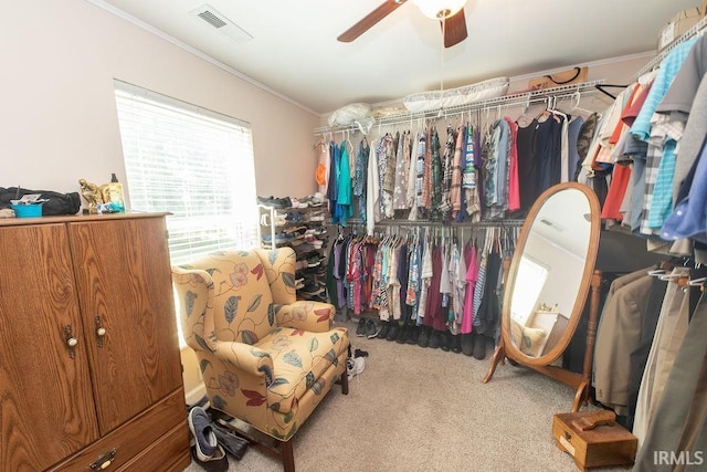 12067 E Bedrock Ln, Springville, IN 47462 - spacious closet with carpet flooring and a ceiling fan