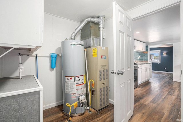 utility room featuring water heater