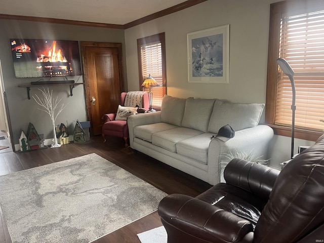 2515 Hubertus Ave, Fort Wayne, IN 46805 - living area featuring wood finished floors and ornamental molding