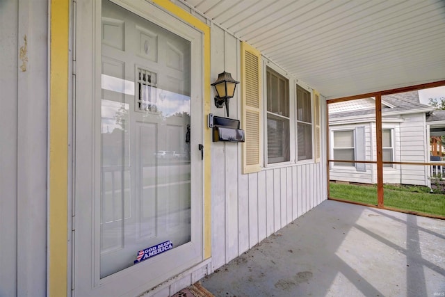 view of unfurnished sunroom