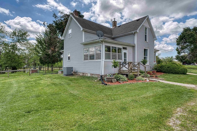 832 N Two Story Rd, Boonville, IN 47601 - view of side of property featuring a chimney and central air condition unit