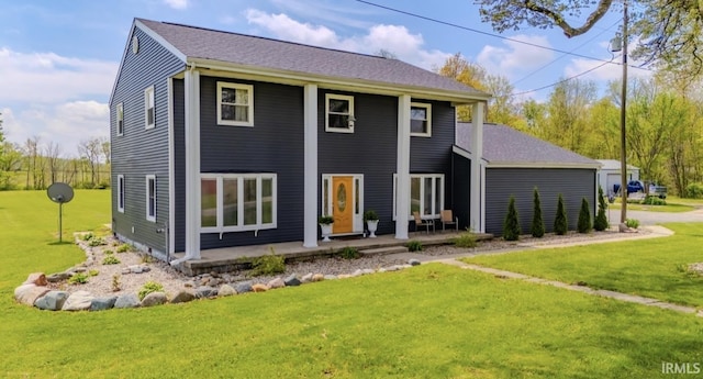 7325 E State Road 218, Lafontaine, IN 46940 - rear view of house featuring a yard and a porch