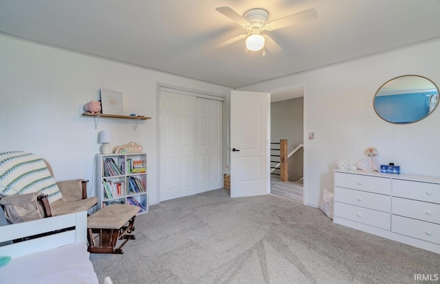 7325 E State Road 218, Lafontaine, IN 46940 - sitting room with carpet and ceiling fan