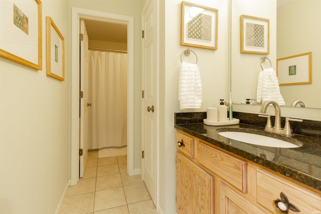 14375 Pheasant Ct, Mishawaka, IN 46545 - full bath featuring tile patterned flooring, vanity, and baseboards