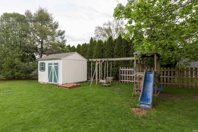 14375 Pheasant Ct, Mishawaka, IN 46545 - view of shed with a playground