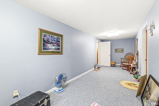 3700 Saint Andrews Pl, Elkhart, IN 46517 - living area with a textured ceiling, baseboards, and carpet floors