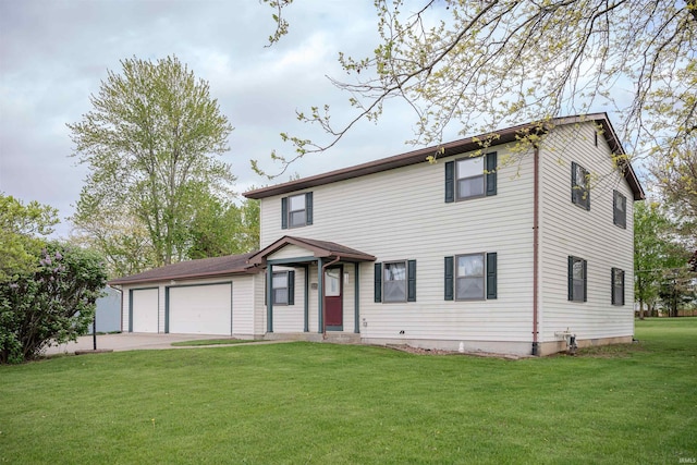 3029 Carroll Rd, Fort Wayne, IN 46818 - view of front facade with a front lawn, an attached garage, and driveway