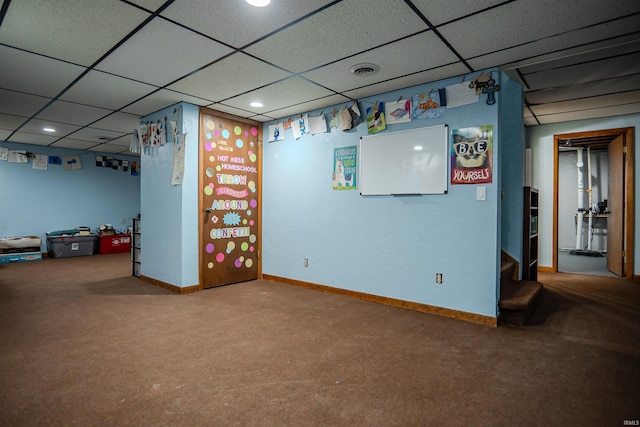 3029 Carroll Rd, Fort Wayne, IN 46818 - finished below grade area with a paneled ceiling, carpet floors, recessed lighting, and baseboards