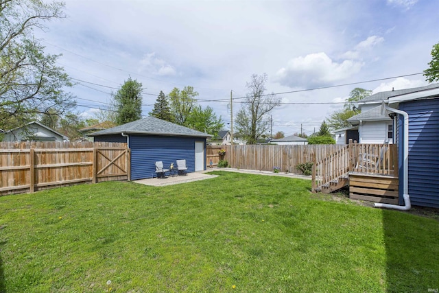 view of yard with a patio and a deck