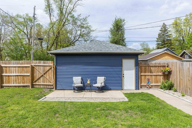 garage with a gate