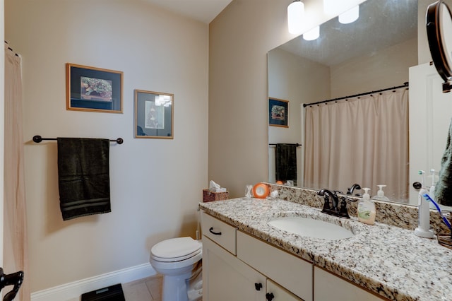 8455 Nolia Ln, Newburgh, IN 47630 - bathroom with baseboards, tile patterned flooring, toilet, and vanity