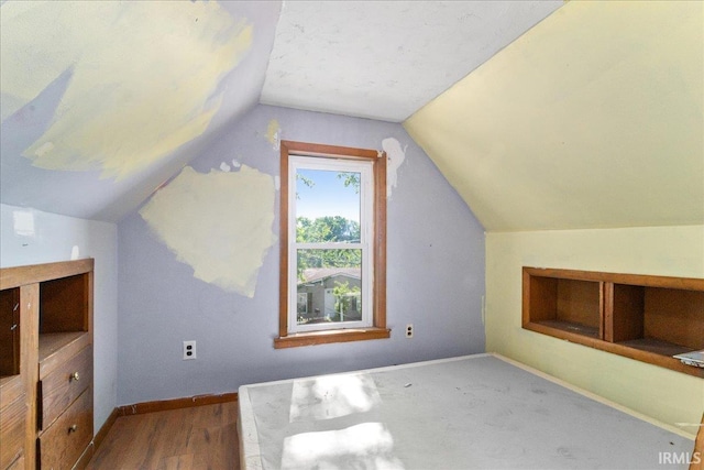 510 W Washington St, Oakland City, IN 47660 - additional living space with vaulted ceiling, baseboards, and wood finished floors