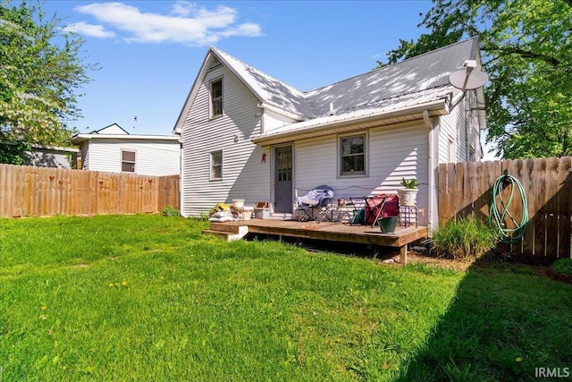 510 W Washington St, Oakland City, IN 47660 - rear view of property featuring a deck and metal roof