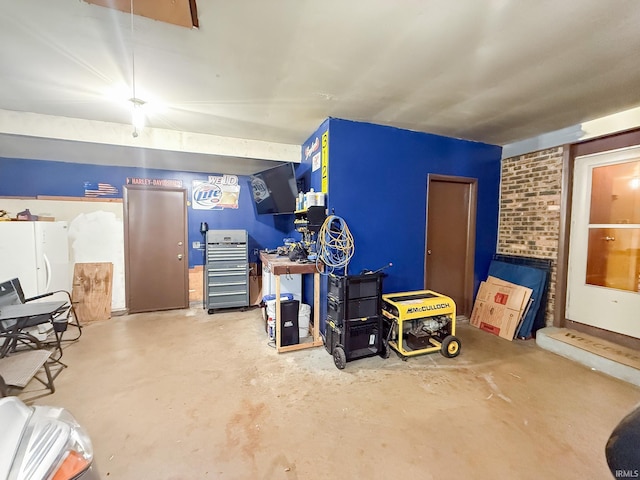 additional living space with unfinished concrete floors