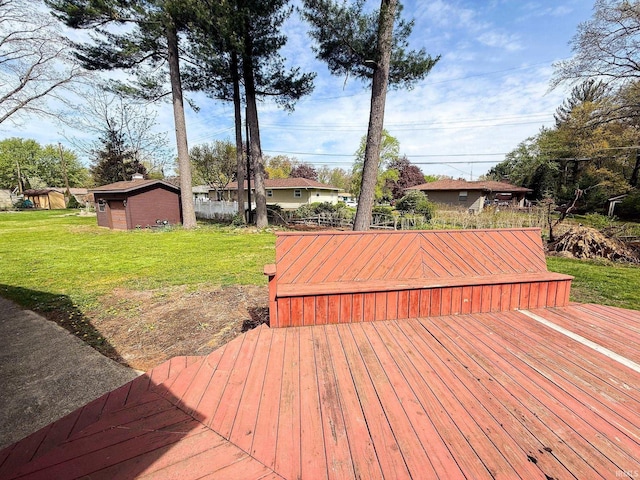 deck with a lawn