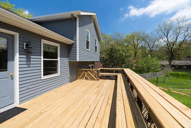 deck featuring fence
