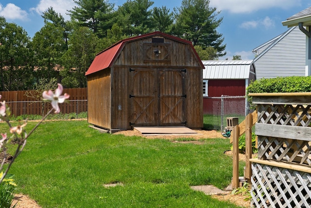 view of shed