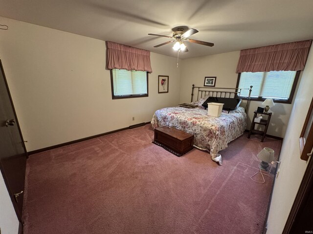 10059 Quince Rd, Plymouth, IN 46563 - bedroom with carpet, baseboards, and ceiling fan