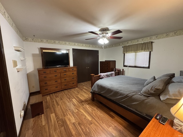 10059 Quince Rd, Plymouth, IN 46563 - bedroom featuring wood finished floors and ceiling fan