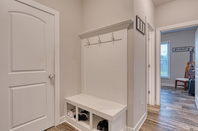 5783 Brookstone Dr, Newburgh, IN 47630 - mudroom featuring baseboards and wood finished floors