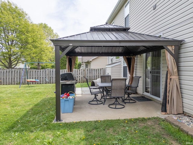 view of patio / terrace with a gazebo