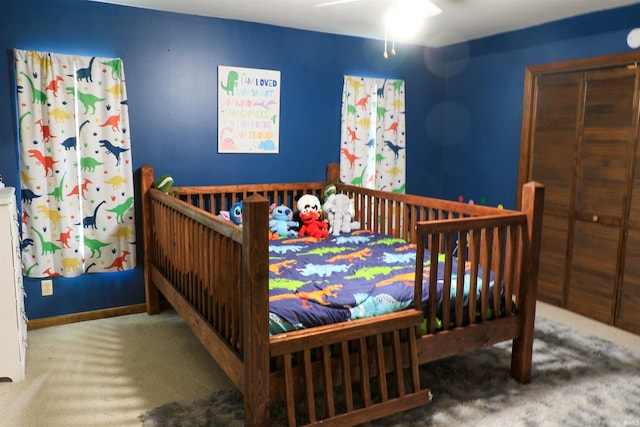 1008 E Walnut St, Petersburg, IN 47567 - carpeted bedroom with ceiling fan