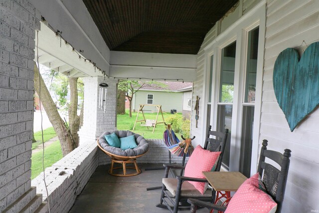 1008 E Walnut St, Petersburg, IN 47567 - wooden deck featuring a yard