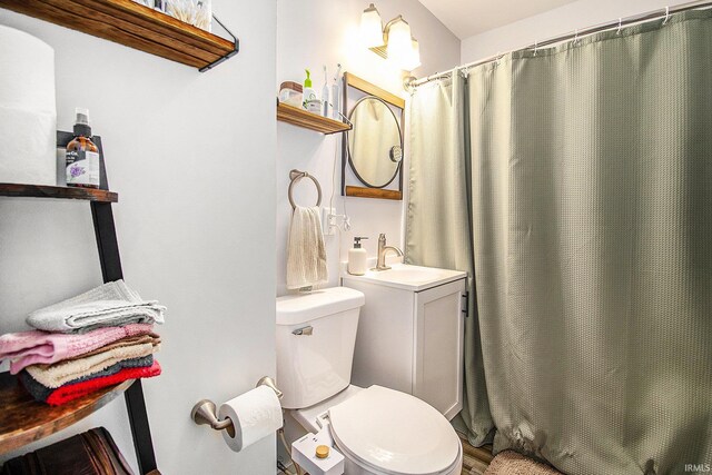 2017 Delaware St, Mishawaka, IN 46544 - full bathroom with a sink, toilet, and a shower with curtain