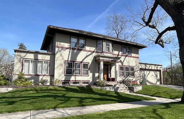 1208 Leeper Ave, South Bend, IN 46617 - view of front facade with an attached garage, a front yard, and driveway