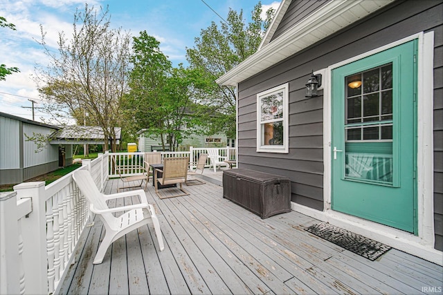 view of wooden deck