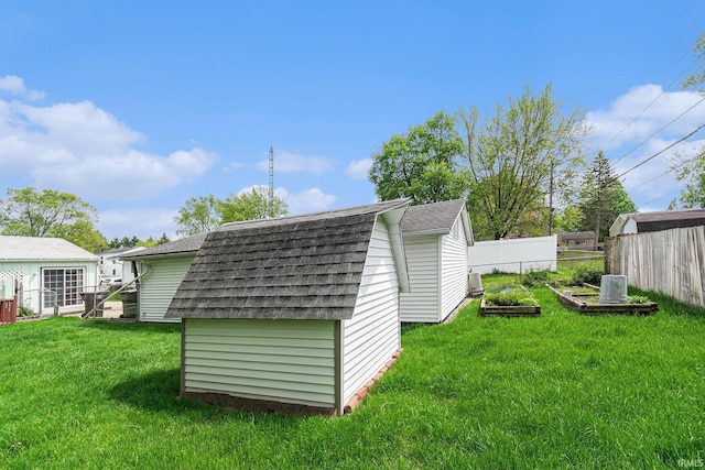 view of shed featuring a garden