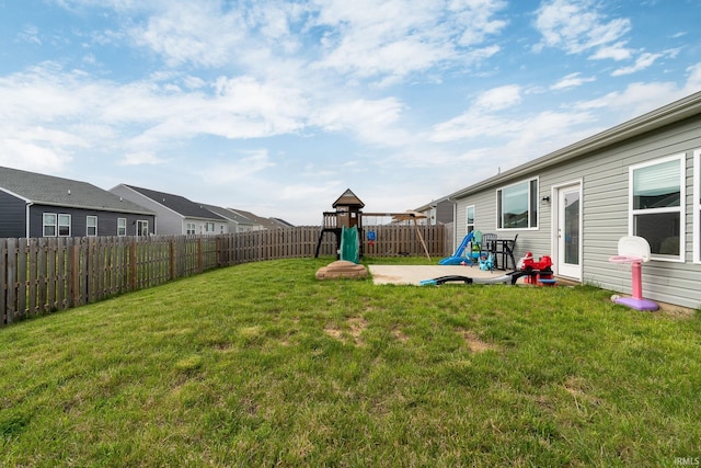 view of yard featuring a playground