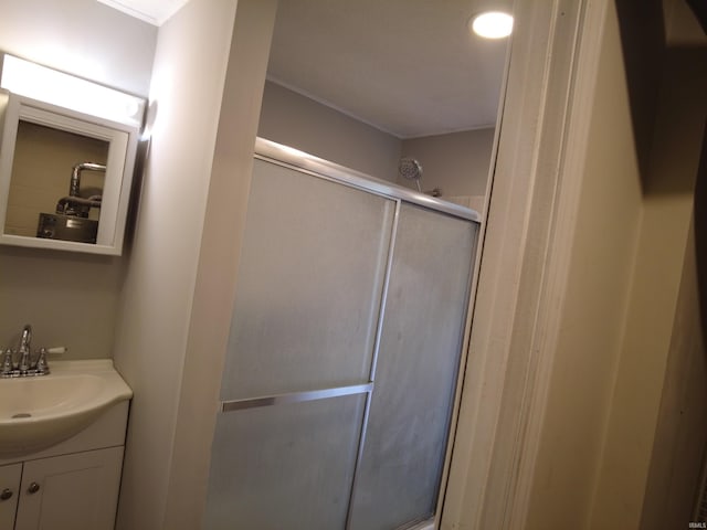4702 N 37th Hwy, Bedford, IN 47421 - bathroom with a stall shower and vanity
