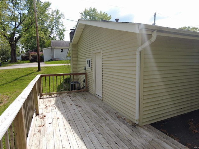 4702 N 37th Hwy, Bedford, IN 47421 - wooden deck with a yard and central AC unit