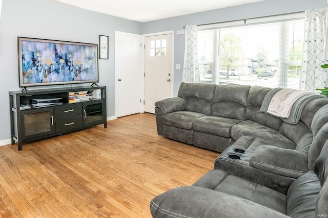 4070 W 3rd St, Bloomington, IN 47404 - living area featuring light wood-style floors and baseboards
