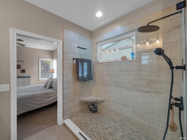 1745 Mill Pond Ln, Lafayette, IN 47905 - ensuite bathroom with walk in shower and tile patterned flooring