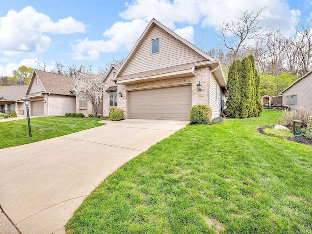 1745 Mill Pond Ln, Lafayette, IN 47905 - view of front of property featuring driveway, brick siding, and a front yard