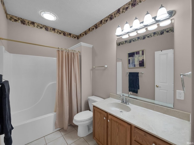 1745 Mill Pond Ln, Lafayette, IN 47905 - bathroom featuring tile patterned flooring, toilet, shower / bathtub combination with curtain, and vanity