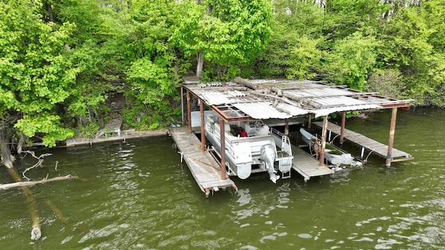 3927 E Driftwood Loop, Monticello, IN 47960 - dock area with a water view and boat lift