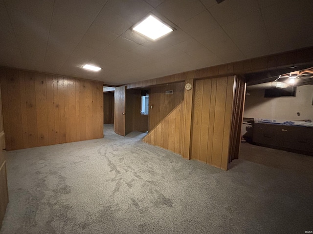 919 Kensington Blvd, Fort Wayne, IN 46805 - finished below grade area with wooden walls and carpet flooring