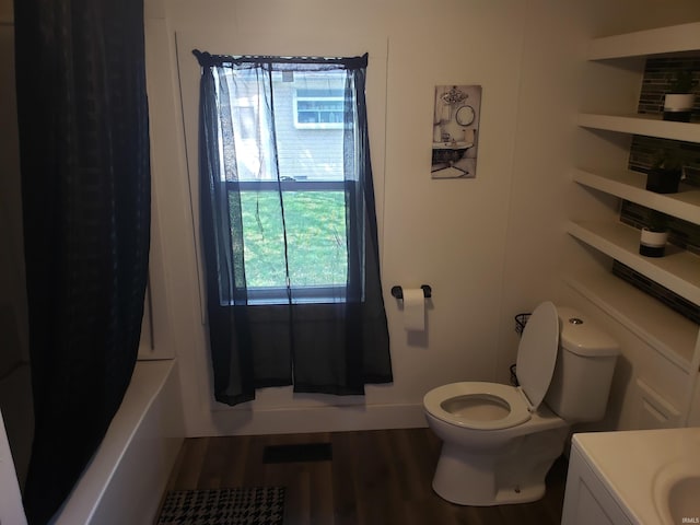 9067 W 290, Delphi, IN 46923 - bathroom featuring toilet, wood finished floors, and vanity