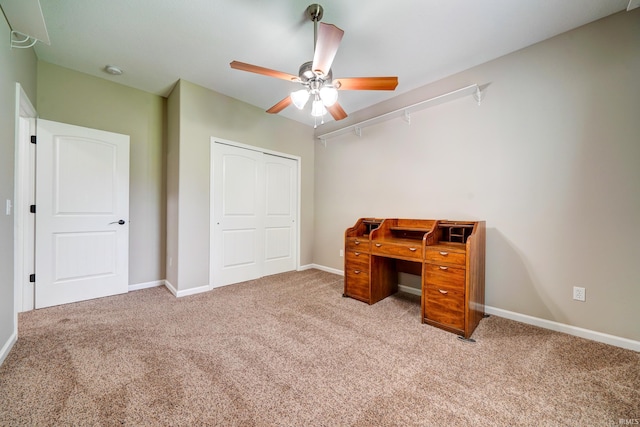 1592 Breckenridge Pass, Fort Wayne, IN 46845 - unfurnished office with carpet flooring, a ceiling fan, and baseboards