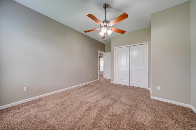 1592 Breckenridge Pass, Fort Wayne, IN 46845 - unfurnished bedroom featuring carpet, baseboards, a closet, and a ceiling fan