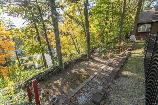 view of yard with fence