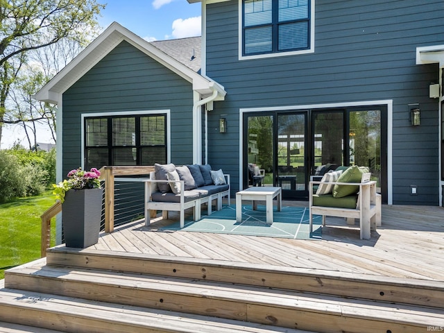 8086 Shepardson Creek Dr, Lafayette, IN 47905 - wooden deck with an outdoor living space