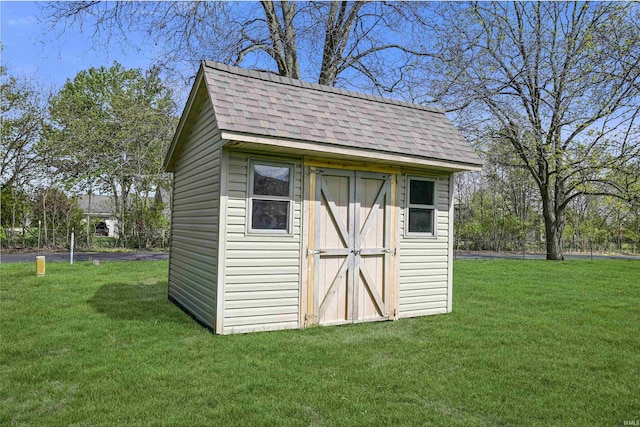 view of shed