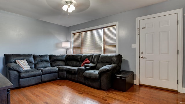 208 S Ohio St, Chandler, IN 47610 - living room featuring light wood-type flooring and a ceiling fan