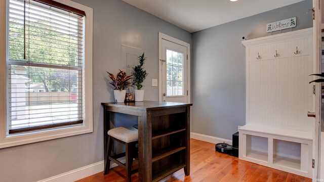 208 S Ohio St, Chandler, IN 47610 - mudroom featuring healthy amount of natural light, light wood-style flooring, and baseboards